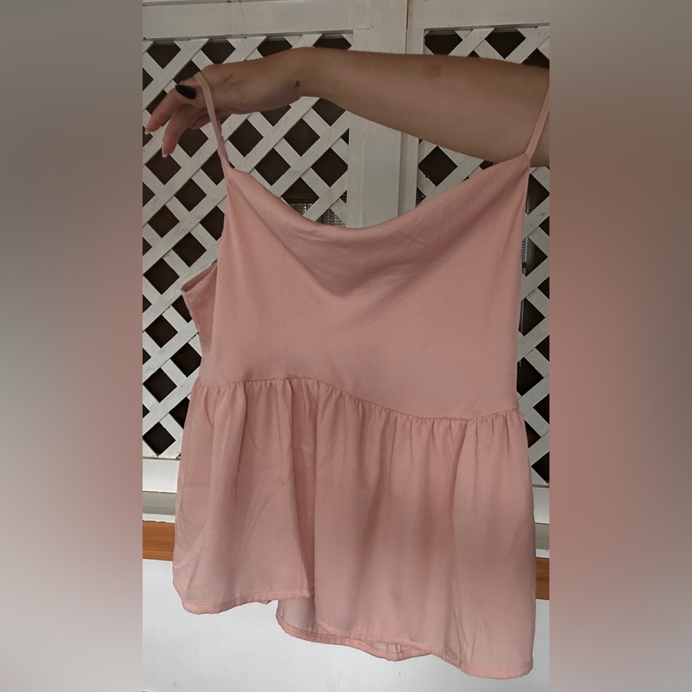 AMERICAN EAGLE | Cowl/Swoosh Neck Pink baby doll Tank top